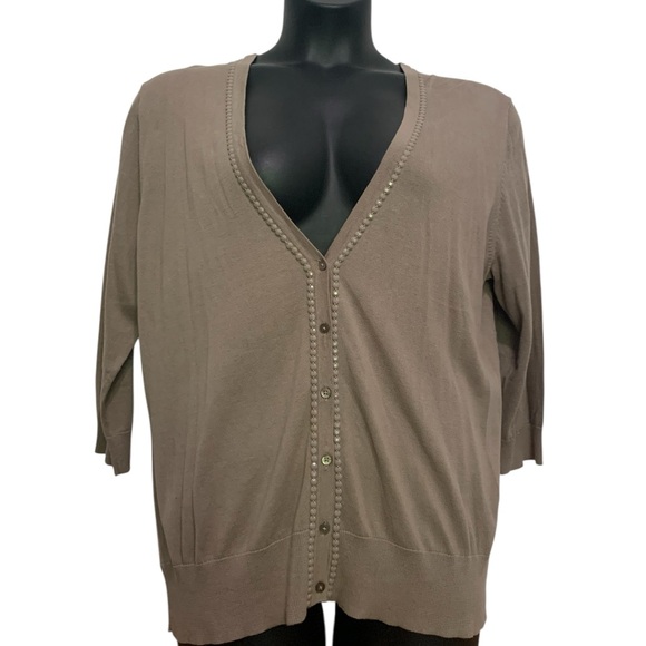 Old Navy Women's Cardigan Sweater Taupe 2X New - Picture 2 of 8